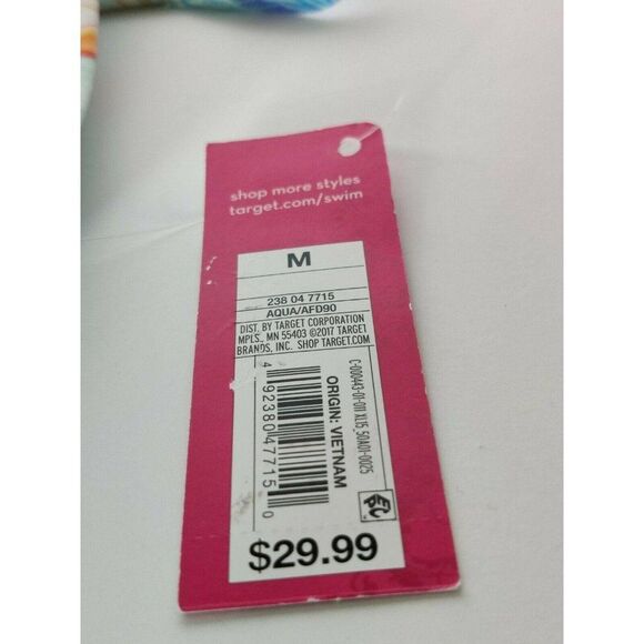 Xhilaration Girls Aqua Floral One‎ Piece Swimsuit Size Medium - Picture 9 of 9